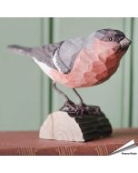 DecoBird Goudvink | Houtgesneden vogel van lindenhout | Wildlife Garden