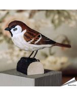 DecoBird Ringmus | Houtgesneden vogel van lindenhout | Wildlife Garden