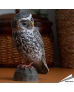 DecoBird Steenuil, houtgesneden vogel van lindenhout
