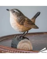DecoBird Winterkoning | Houtgesneden vogel van lindenhout | Wildlife Garden