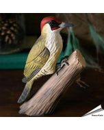 DecoBird - Groene specht | Houtgesneden vogel | lindenhout | Vogelhuisje.com