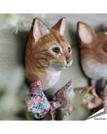 Houten Kledinghaak Rode Kat - Wildlife Garden