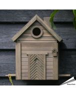 Multiholk Green Umber voederhuis en nestkast in bruine kleur, hier als nestkastje - Vogelhuisje.com