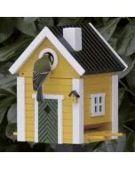 Multiholk Villan van Wildlife Garden, nestkast en voederhuis in één. Met 32 mm invliegopening en Scandinavisch geïnspireerd ontwerp voor kleine tuinvogels.