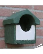 MiniFlush nestkast van houtbeton ✔️ Halfopen voor roodborst & winterkoning ✔️ Duurzaam en isolerend ✔️ Aanbevolen door Vogelbescherming ➤ Vogelhuisje.com