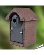 Houtbeton nestkast voor vogels | 32mm invliegopening | bruin | Vogelhuisje.com