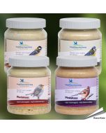 Vogelpindakaas set van Vogelbescherming met 4 potjes