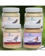Vogelpindakaas set van Vogelbescherming met 4 potjes
