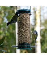 Kunststof pindasilo voor wilde vogels ✔️ Duurzaam en stevig metaal ✔️ Ontworpen voor pinda's / vet traktaties ➤ Bestel op Vogelhuisje.com