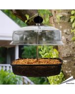 Hangend voederhuis voor tuinvogels met dak ✔️ Robuuste metalen constructie ✔️ Stevig, fijnmazig draadgaas ➤ Bestel nu online op Vogelhuisje.com