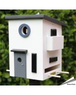 Multiholk Funkis van Wildlife Garden - Nestkast en voederhuis gecombineerd ✔️ Perfect voor kleine tuinvogels ✔️ Scandinavisch design geïnspireerd ➤ Nu bestellen bij Vogelhuisje.com