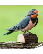 DecoBird - Boerenzwaluw | Houtgesneden vogel | lindenhout