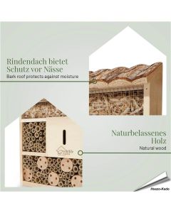 Een nestkast voor Wilde bijen en andere Insecten - met boomschors dak