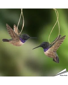 Houtgesneden DecoBirds | Zwartkinkolibries | Wildlife Garden