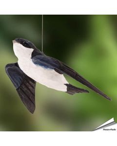 DecoBird - Huiszwaluw | Houtgesneden vogel | lindenhout