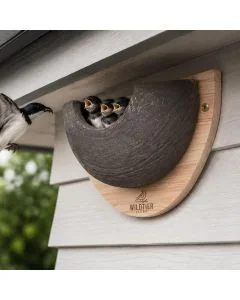 Enkele Nestkast voor de Huiszwaluw ✔️ 100% Natuurlijke materialen ✔️ Met grote nestschaal ✔️ Duurzaam en Weerbestendig ✔️ Help de huiszwaluwpopulatie ➤ Vogelhuisje.com