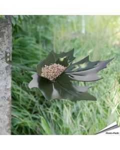 Breng sfeer in je tuin met de Leaf Me wandvoederschaal ✔️ Gemaakt van duurzaam metaal, stijlvol bladontwerp ✔️ Perfect cadeau ➤ Bestel bij Vogelhuisje.com