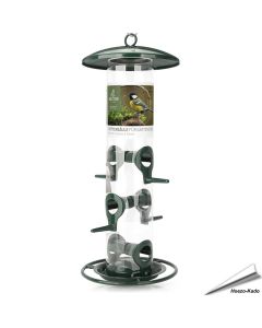 Metalen voedersilo voor zaden - 6 openingen (groen)