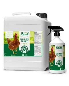 Milbenbefall bei Deinen Hühnern? ✔️ Sparverpackung - 5 L Kanister & 1 L Sprühflasche ✔️ Milben-Spray Repellent zur Unterstützung der Abwehr von Milben und Parasiten ✔️ Online bei Hoezo-Kado