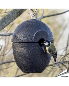 Houtbeton nestkast Malaga | hangend | zwart | Vogelhuisje.com