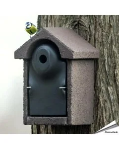 Houtbeton nestkast voor vogels | 28mm opening | bruin | Vogelhuisje.com