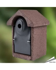 Houtbeton nestkast voor vogels | 28mm invliegopening | bruin | Vogelhuisje.com