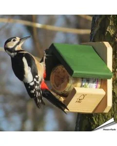 Pindakaaspothouder voor tuinvogels - Hout - www.vogelhuisje.com