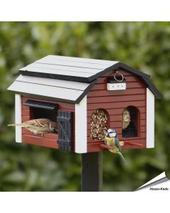 Voederschuur (rood) - Multifeeder Barn | Wildlife Garden | Vogelhuisje.com