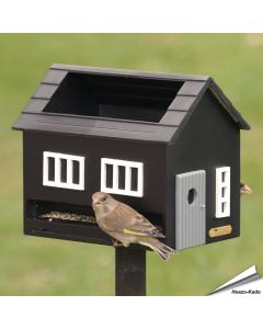 Voederhuisje Fågelmatare met bad (zwart)