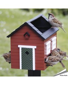 Voederhuis met bad (rood)