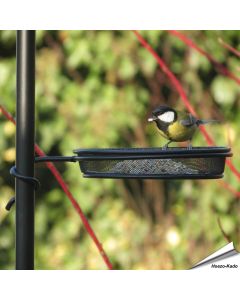 Wrap-around metalen voederschaal voor vogelvoederstations ✔️ Compatibel met palen Ø 22mm ✔️ Gemaakt van stevig, gepoedercoat staal ✔️ Bestel direct online bij Vogelhuisje.com