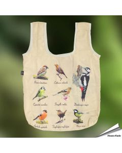 Stijlvolle opvouwbare tas met vogels ✔️ Stevig, ruim & comfortabel ✔️ Perfect voor boodschappen of strand ➤ Bestel nu op Vogelhuisje.com