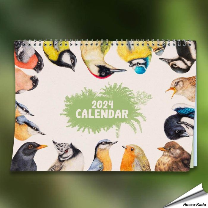 Jaarkalender 2024 met Europese tuinvogels - Koop nu op www.vogelhuisje.com