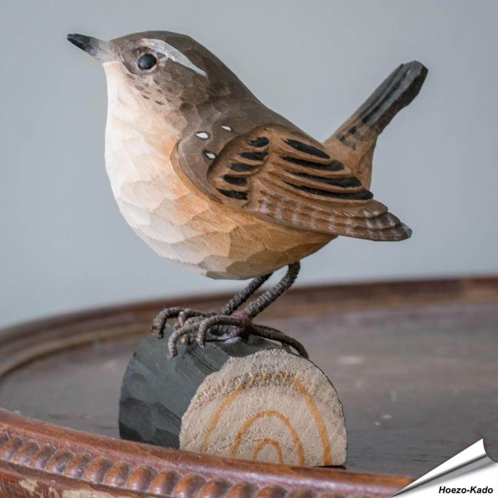 DecoBird - Winterkoning | Houtgesneden vogel | lindenhout