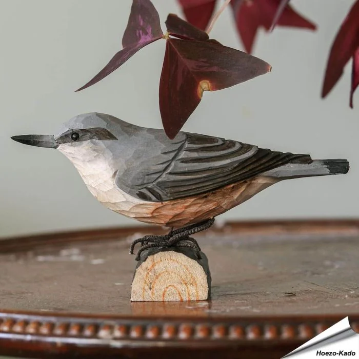 DecoBird Boomklever | Houtgesneden vogel van lindenhout | Wildlife Garden