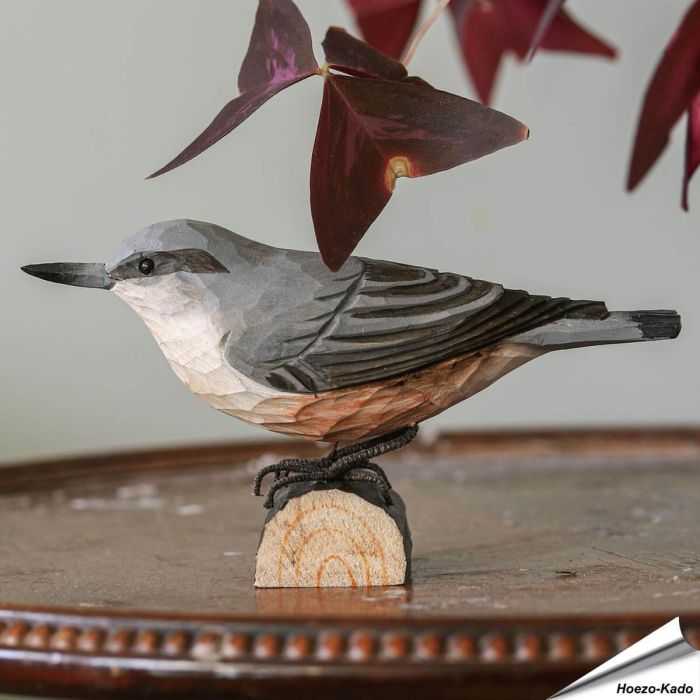 DecoBird - Boomklever | Houtgesneden vogel | lindenhout