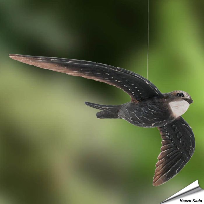DecoBird Gierzwaluw, vogel van lindenhout, losstaand productbeeld
