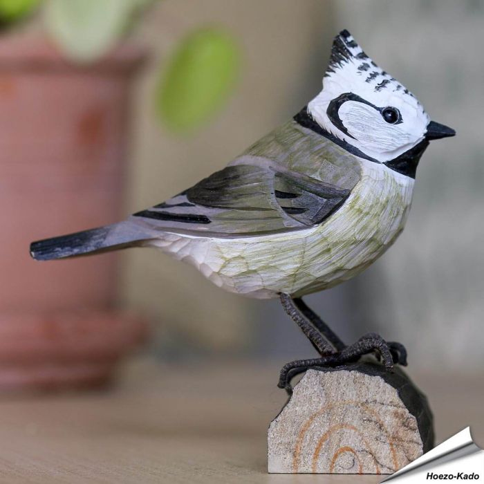 DecoBird - Groenling | Houtgesneden vogel | lindenhout