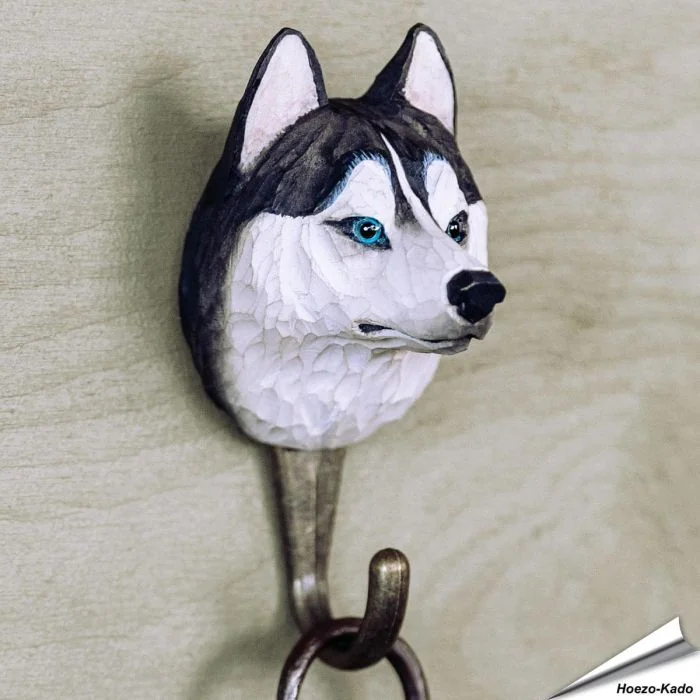 Houten Kledinghaak Siberische Husky - Wildlife Garden