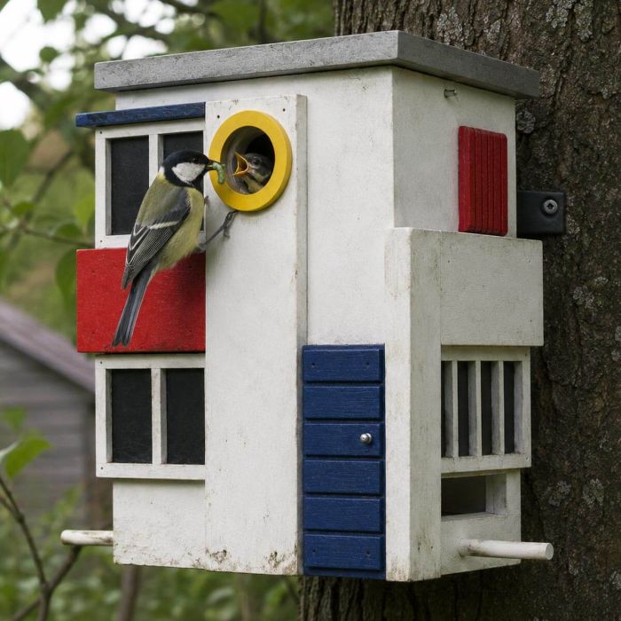 Multiholk De Stijl van Wildlife Garden: nestkast en voederhuis in 1, invliegopening 32 mm, inclusief montageset. Bestel bij Vogelhuisje.com.