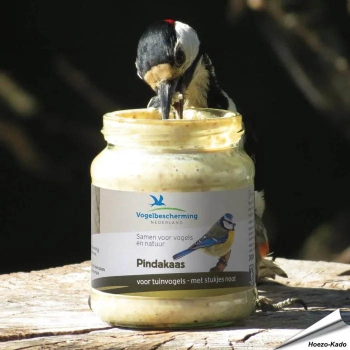 Speciale Vogelbescherming pindakaas voor tuinvogels - Stukjes noot ✔️ Geen zout toegevoegd ✔️ Calorierijke lekkernij voor vogels ➤ Bestellen op www.vogelhuisje.com
