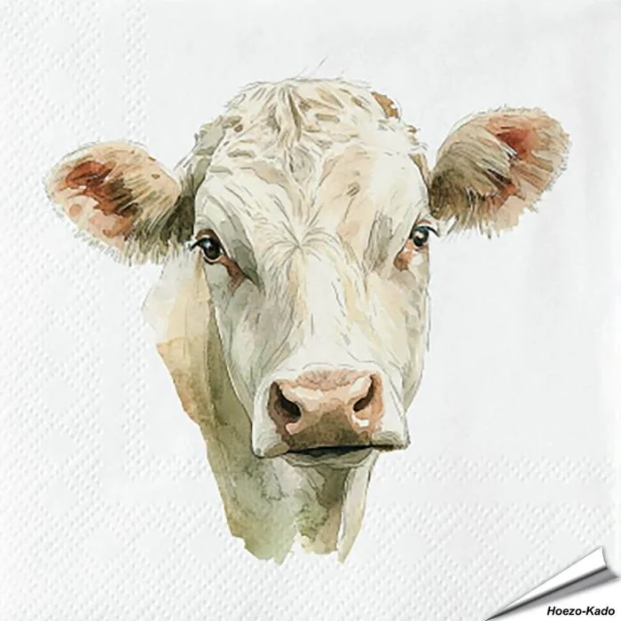 Stijlvolle servetten met een koe (boederijdier) van Esschert Design ✔️ FSC-papier, 3-laags, biologisch afbreekbaar ✔️ Perfect voor elke tafelsetting ➤ Bestel bij Vogelhuisje.com