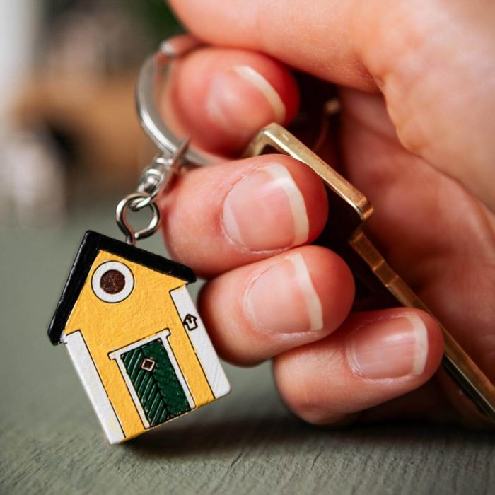 Sleutelhanger Multiholk Villan Geel Wildlife Garden vrijstaand voorzijde | Koop online bij Vogelhuisje.com