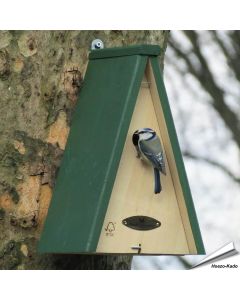 Nestkast Miami 28mm ✔️ Geschikt voor pimpelmees, kuifmees, glanskop en zwarte mees ✔️ FSC-hout ✔️ Aanbevolen door Vogelbescherming NL ✔️ Bestel bij Vogelhuisje.com