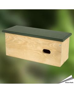 Speciale nestkast voor de gierzwaluw ✔️ Ovale invliegopening (60 x 30 mm) ✔️ FSC-gecertificeerd hout ✔️ Eenvoudig te plaatsen en reinigen ✔️ Koop bij Hoezo-Kado