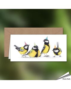 Verjaardagskaart met koolmeesjes - Voor natuurliefhebbers - Vogelhuisje.com
