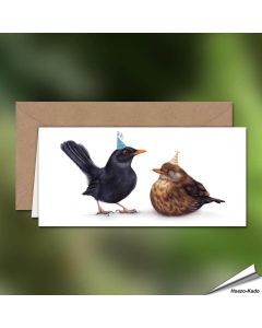 Verjaardagskaart met de merel - Voor natuurliefhebbers - www.vogelhuisje.com