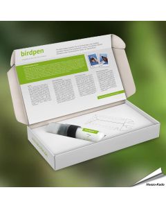 Voorkom vogelaanvaringen met de Birdpen ✔️ Onzichtbare UV-bescherming voor ramen ✔️ Eenvoudig aan te brengen ➤ Bestel nu op Vogelhuisje.com