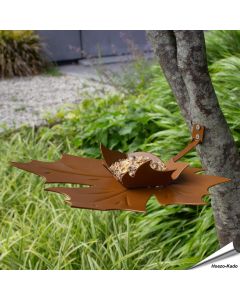 Breng sfeer in je tuin met de Leaf Me wandvoederschaal ✔️ Duurzaam metaal & stijlvol bladontwerp ✔️ Perfect cadeau ➤ Bestel bij Vogelhuisje.com