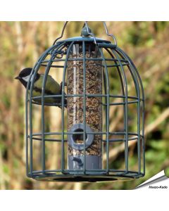 Voedersilo Compact voor zaden met beschermkooi | zeegroen | Hoezo-Kado